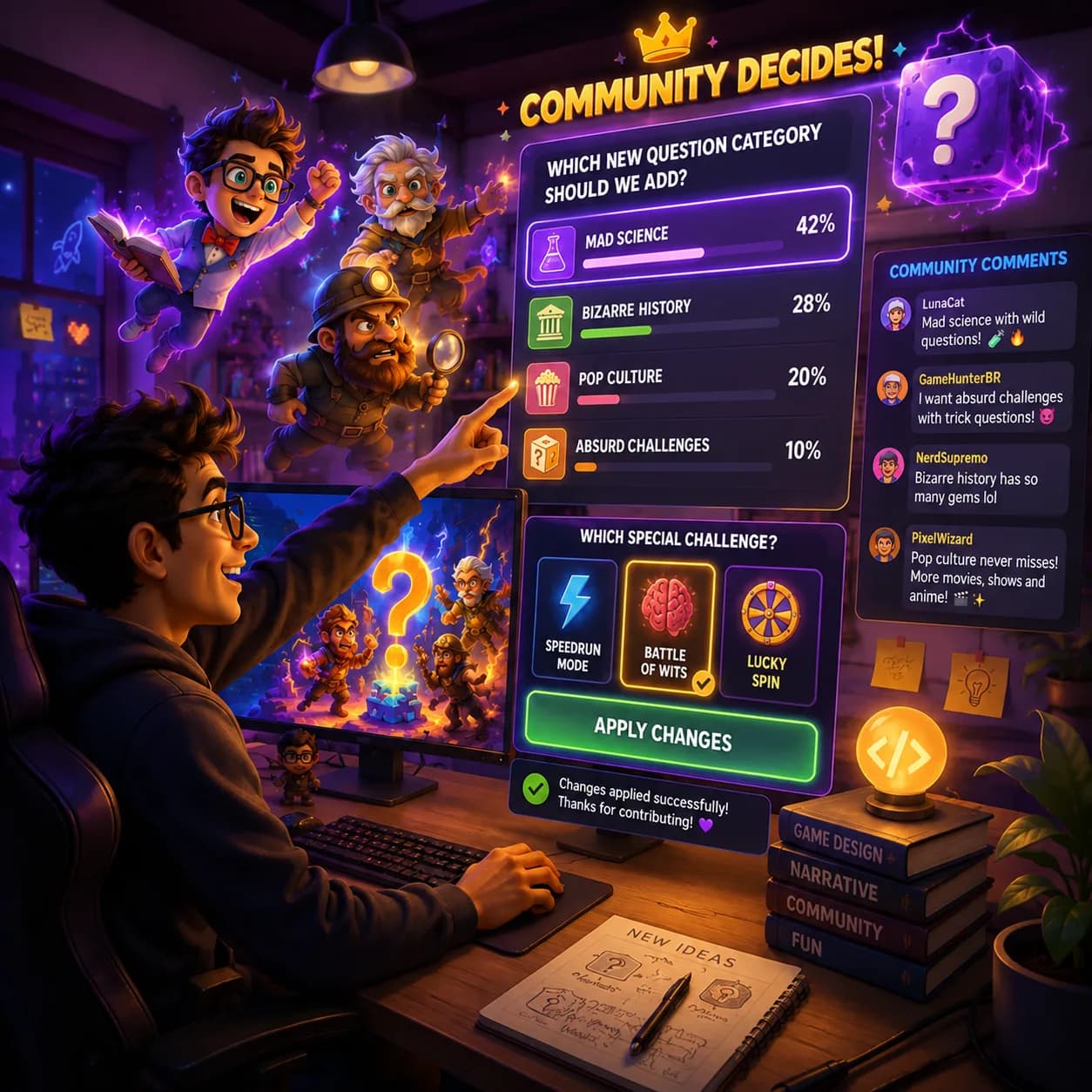 Setup used in the open development of Indie Game Pass drops